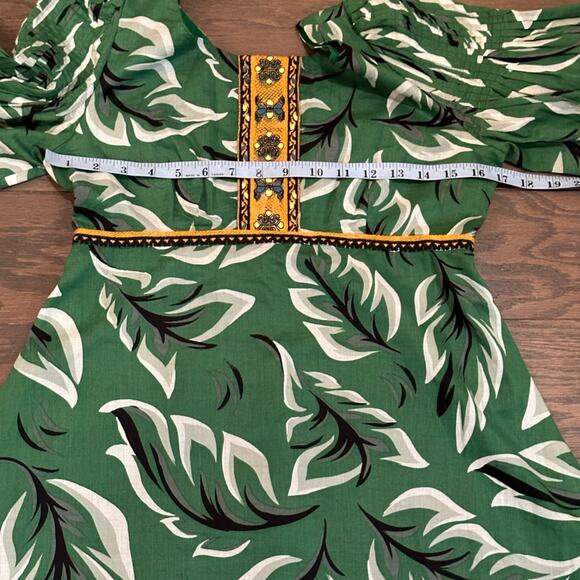 Anthropologie Vanessa Virginia Whimsical Print Leaf Musa Dress Size 2 - Picture 7 of 9